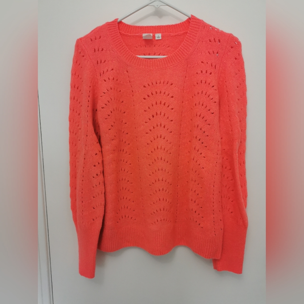 Bright Coral Gap Sweater (Medium)